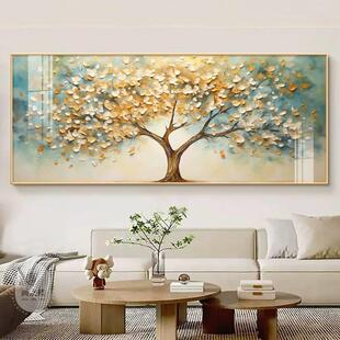 大树挂画发财树招财老板办公室沙发背景墙壁一整幅大气客厅装饰画