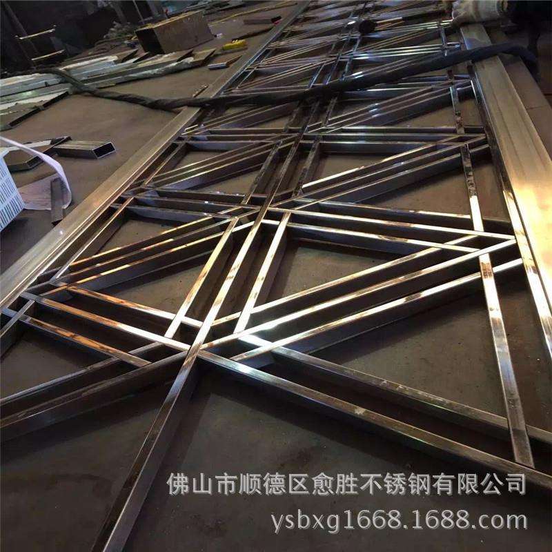 东莞满焊工艺玫瑰金不锈钢隔断酒店无焊巴处理不锈钢屏风