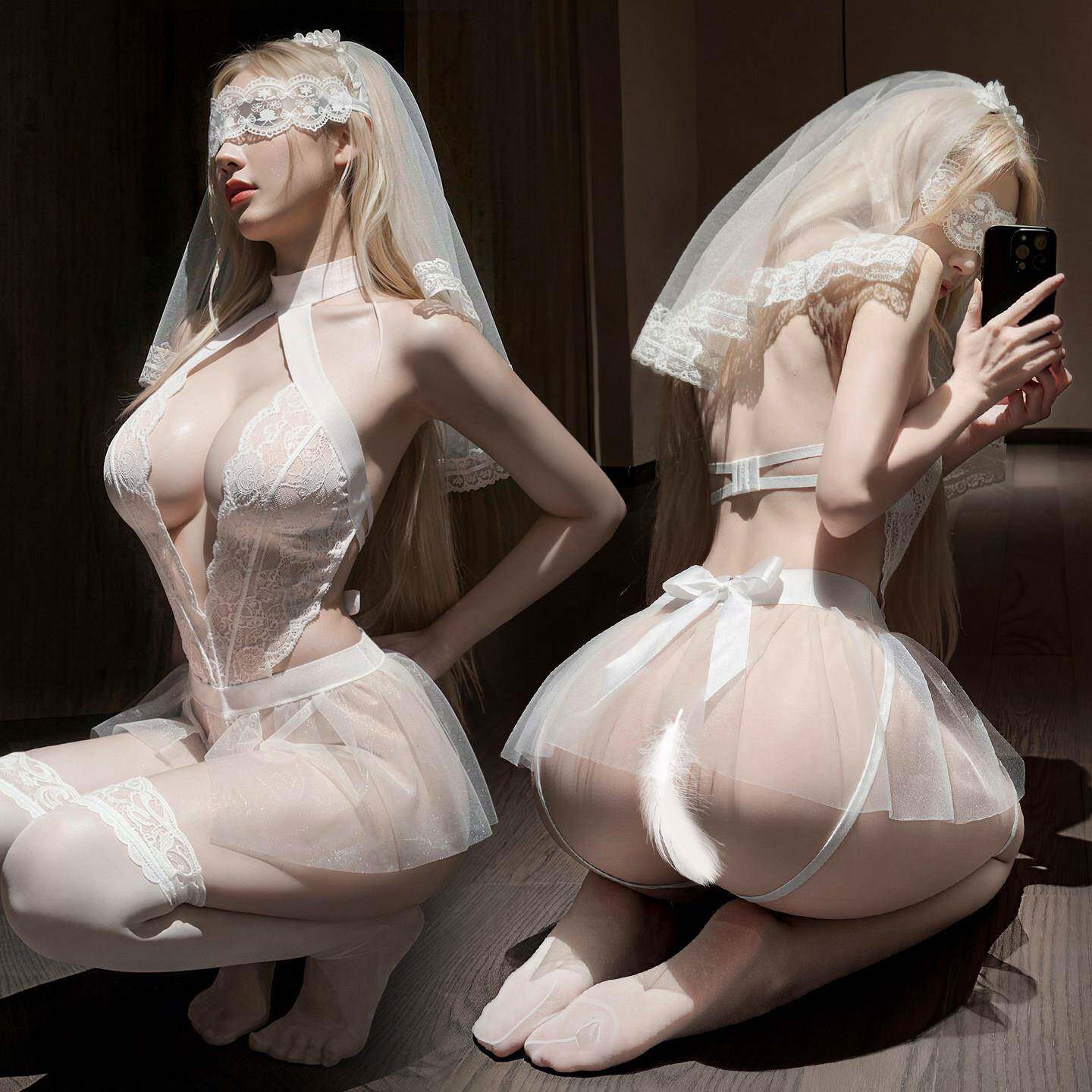 性感内衣新款新娘制服花嫁蕾丝情调趣婚纱套装趣味独特开档免脱款