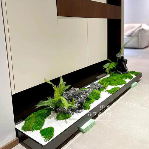 绿植盆植景摆件物装饰中式日系新花槽苔QHC内藓石子室设计