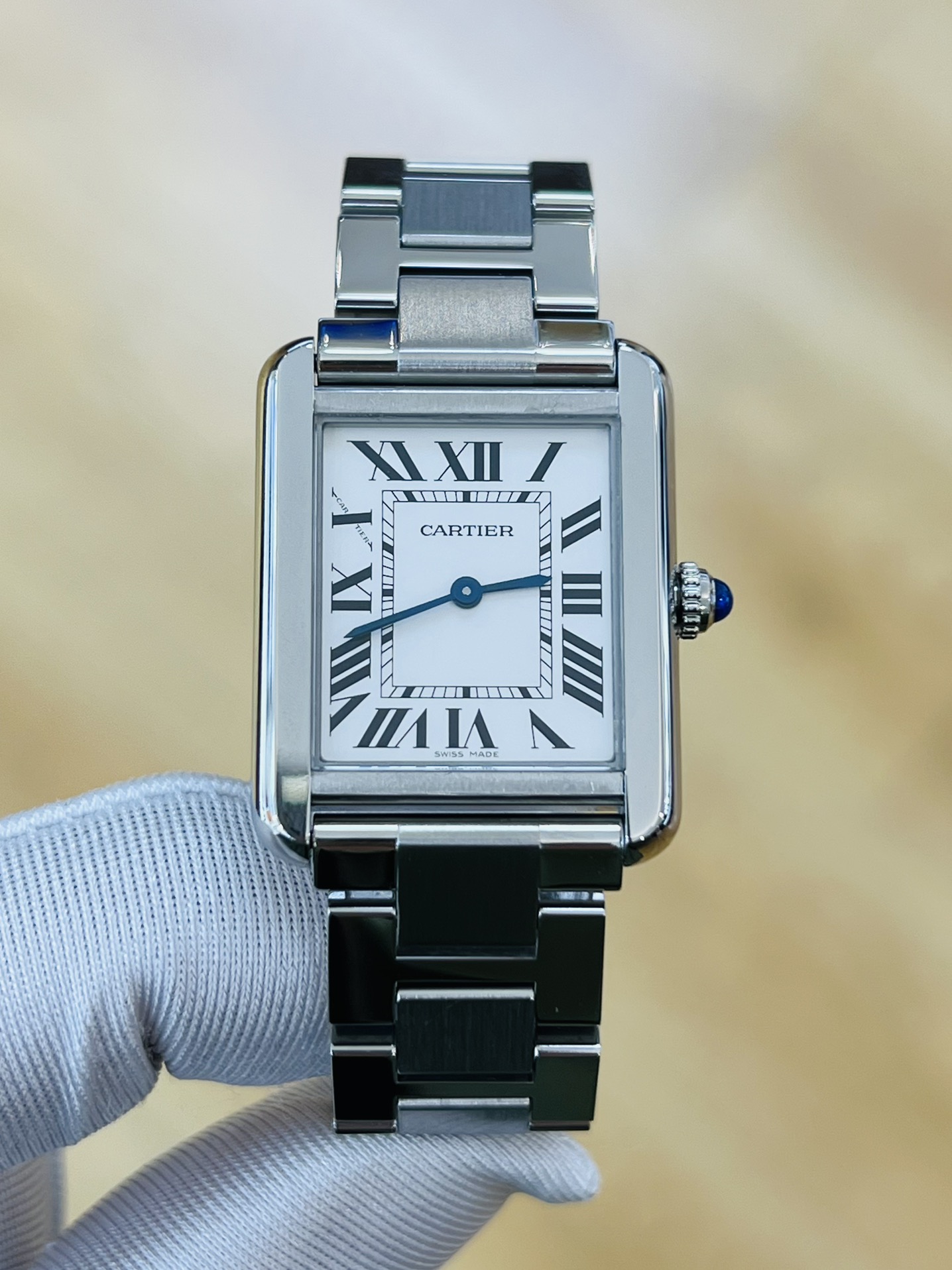 [9.8新]卡地亚女表坦克小号31MM石英机芯手表女士正品W5200013