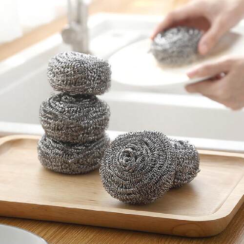 Stainless Steel Kitchen Scrubbing Balls, Large Size Wire Cle