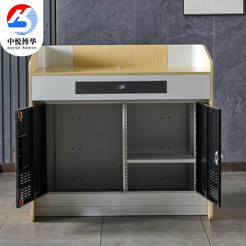钢制多媒体讲台学言校教室老师培讲演台会议室圳发台多功能讲台桌
