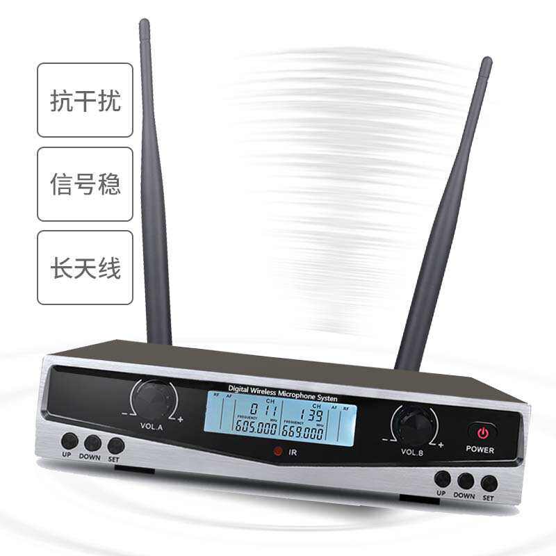 无线话筒一拖二ktv专用家用唱歌会议舞台专业卡拉OK婚庆舞台演出