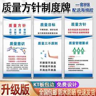 企业精益品质管理标语品质方针质量目标海报工厂车间文化宣传挂图PDCA 3A 3G管理看板展板墙贴安全生产标识牌