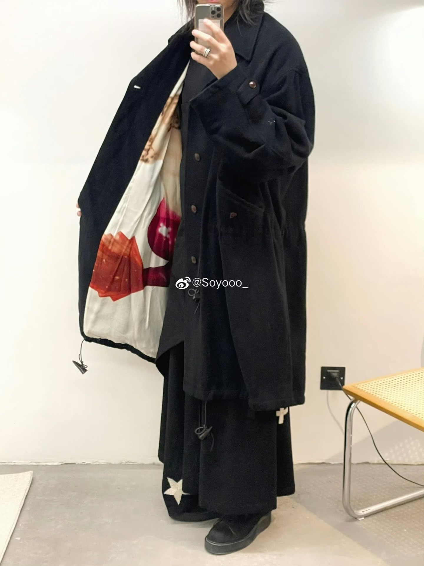 Yohji Yamamoto 91AW Men's Long Coat — front