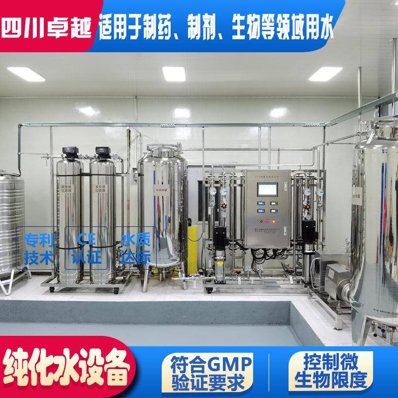 四川生物制药厂GMP标准纯水设备不锈钢纯化水设备药典设备1000L