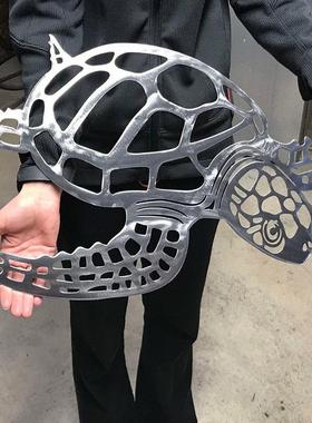 金属铁艺海龟创意艺术摆件挂件家居装饰独立站供应
