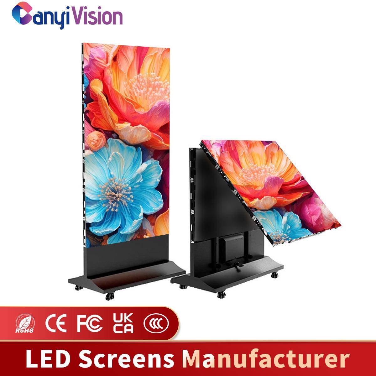 led显示屏海报屏室内立式led广告屏幕可移动折叠展示展会宣传屏