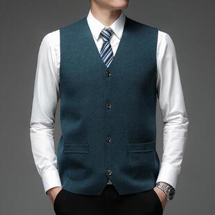 新款 毛衫 心20K32 背羊厚衫 领开加纯色高档马甲 TB男士 秋冬季