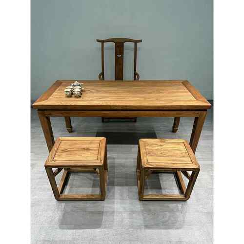 高档老榆木茶古木风化老门板复餐桌家桌用书原桌长桌椅束腰中式马