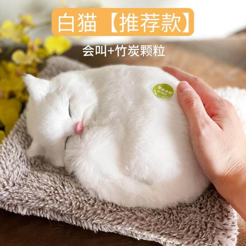 网红汽车摆件2026女生车内车内饰品除异味仿真动物毛绒车载猫咪狗