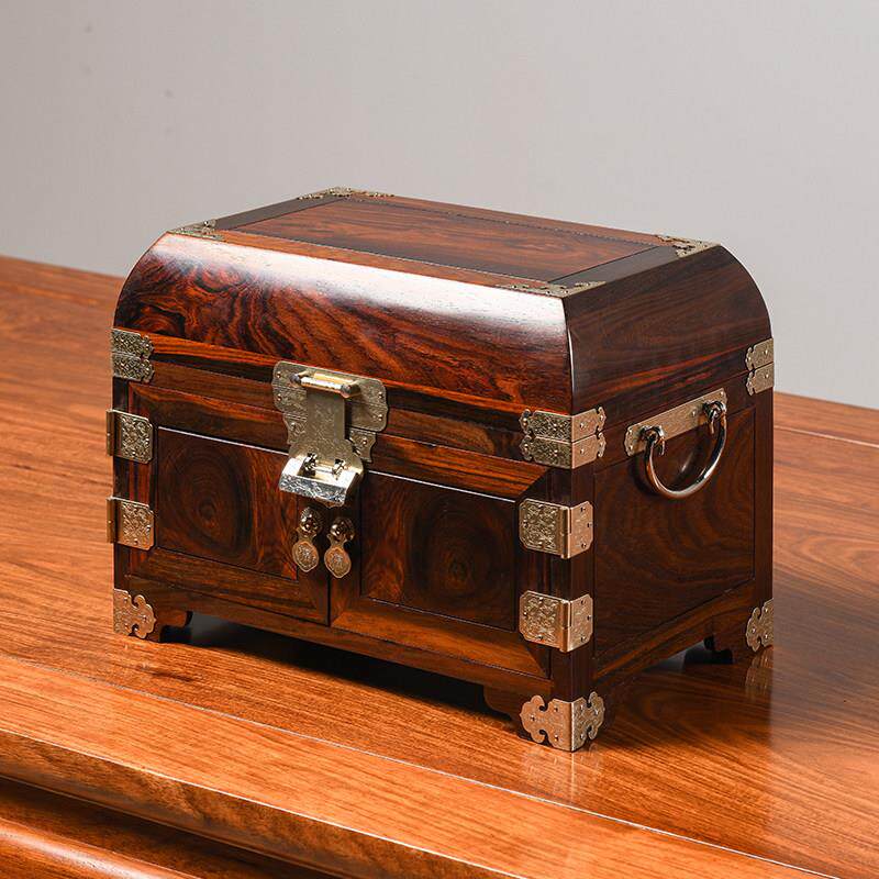 大红木红木普通首饰盒实木可锁中国覆古高端珠宝收纳盒婚礼