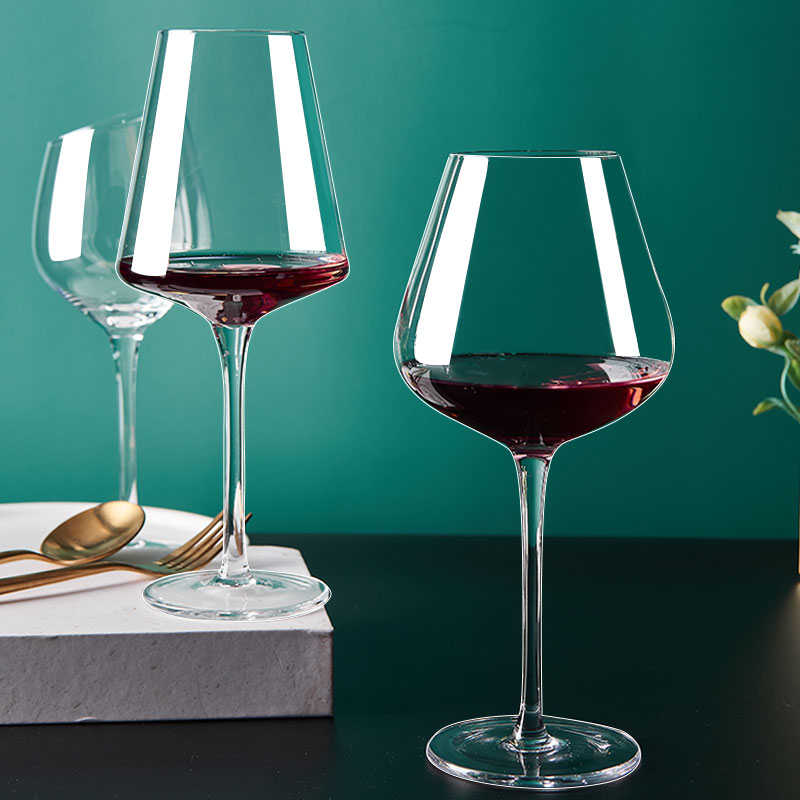 欧式高档红酒杯套装家用6只纯手工玻璃高脚杯奢华醒酒器葡萄酒具