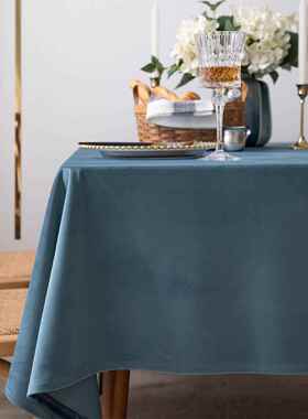 正品深绿色高档金访丝桌布可问豪华高斯堪的纳端维亚美绒国覆古餐