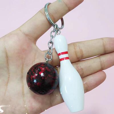 Mini Simulation Bowling Keychain Pendant Bowling Set Sports