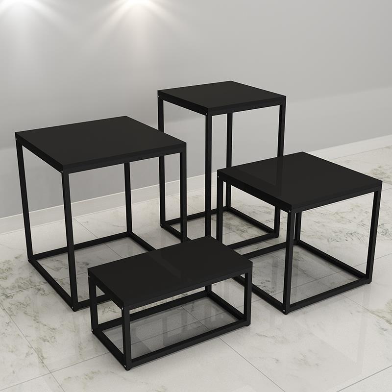 铁艺服装店货架落地花店花架中岛展示台高低流水台橱窗展示架定做