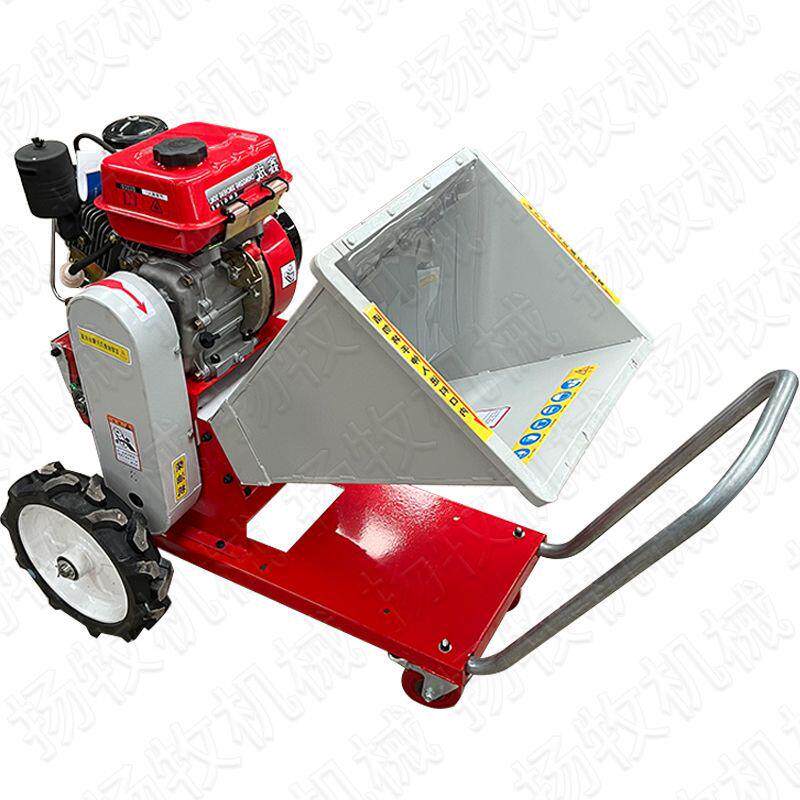 小型家用便携式移动电动三轮车铡草揉丝碎枝机树枝粉碎机柴汽油机