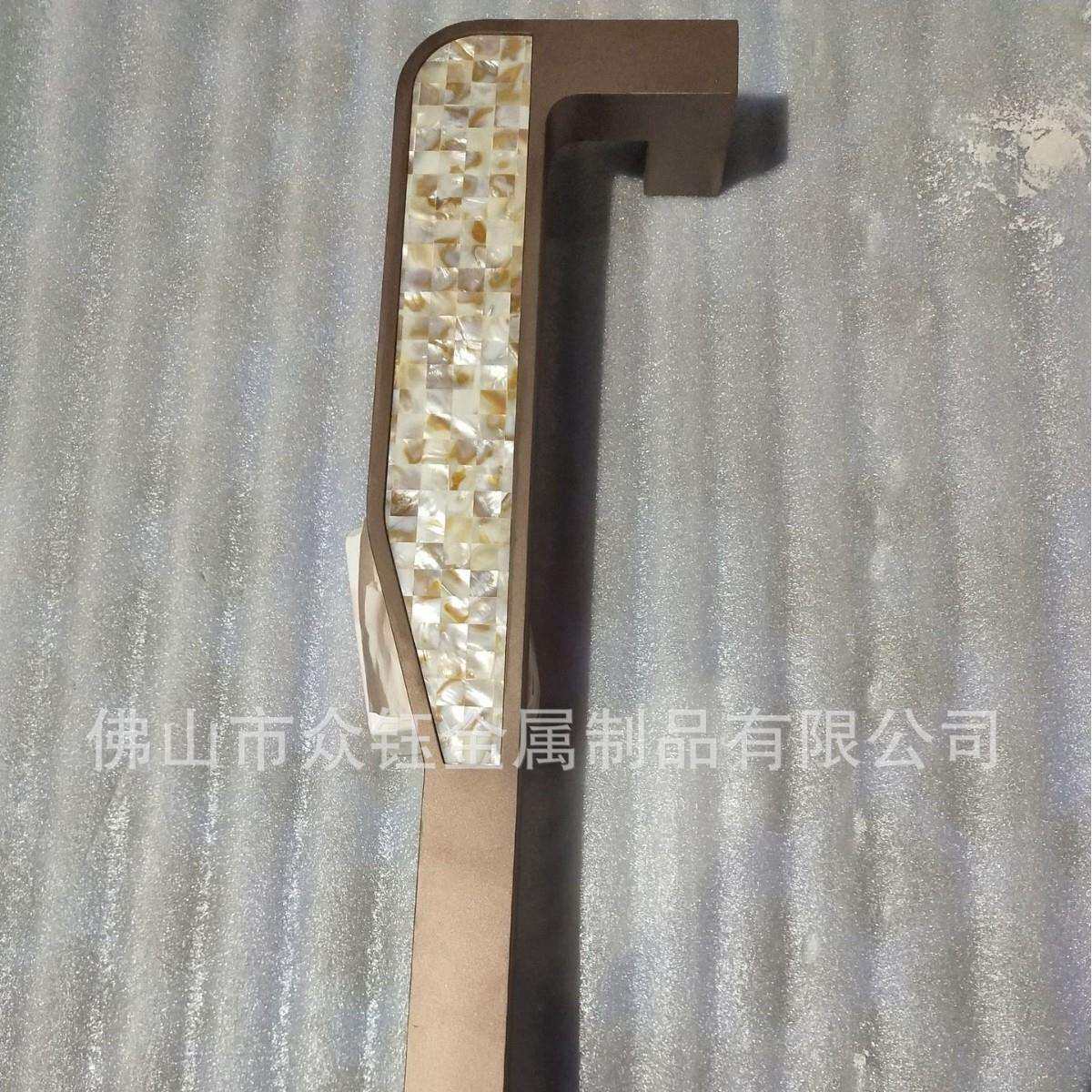 海花岛316不锈钢镶贝壳大门拉手商业娱乐办公楼大理石门把手