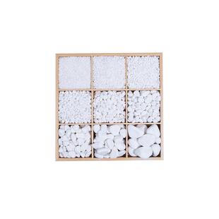 白色鹅卵石机制雪花白盆栽装饰白石子鹅卵石园艺庭院造景雪花白
