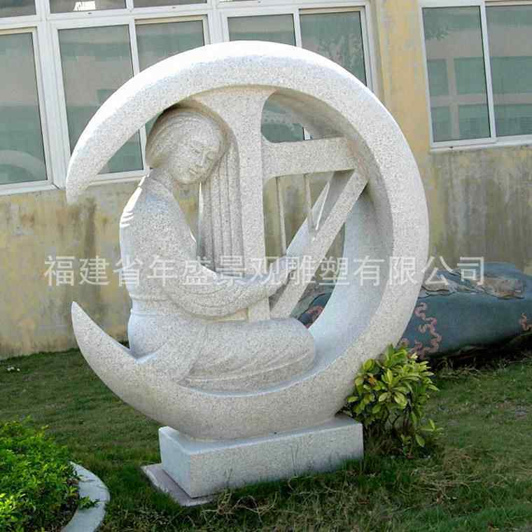 厂家雕刻广场校园雕塑 弹琴少女抽象人物雕像 园林景观主题小品