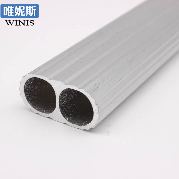 双通挂衣杆2.2mm超厚度铝合金黄金色银白衣通管座衣柜晾衣支架撑