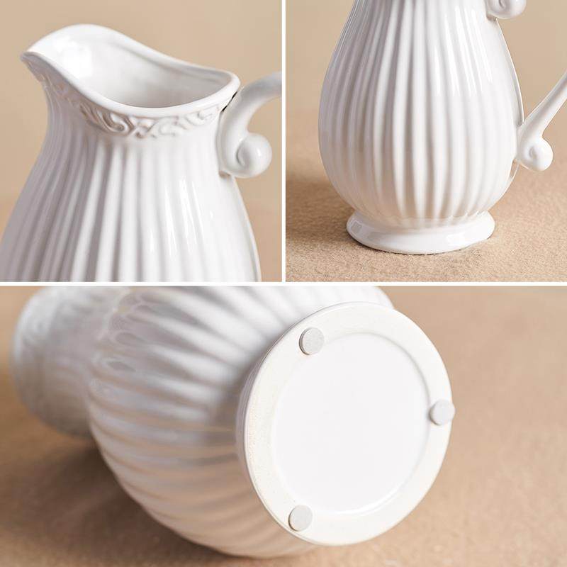 陶瓷花瓶摆件客厅插花餐桌小干花法式北欧创意ins风装饰白色宽口,家居饰品,花瓶,淘宝优惠券,粉丝福利购,淘宝优惠卷