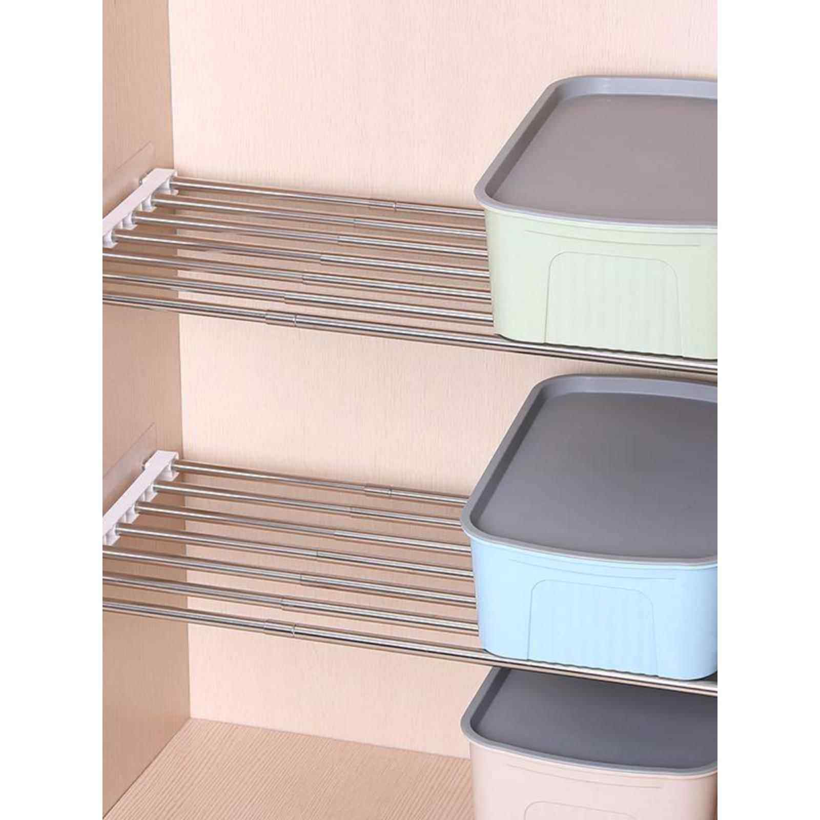 收缩分层橱柜隔层支架柜子里的隔层层板架子内置分隔板加粗伸缩杆,收纳整理,整理架/置物架/收纳架,淘宝优惠券,粉丝福利购,淘宝优惠卷