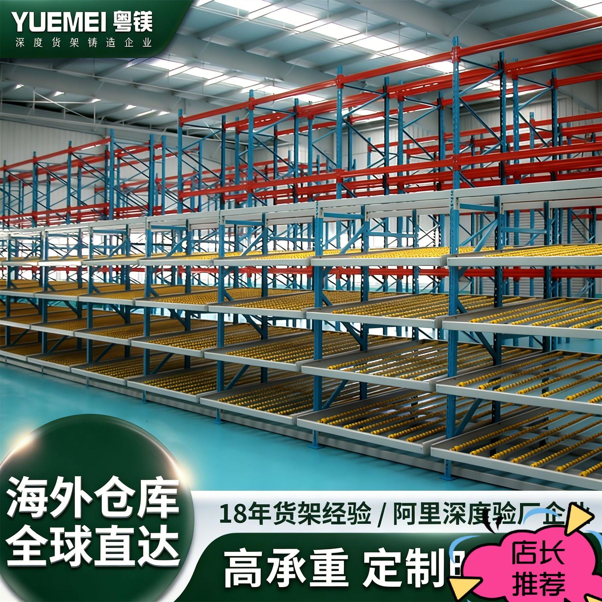 货架流利条自滑导向仓库分拣区滑轨流利式货架防静电滚轮货架