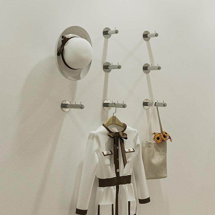 女装店不锈钢点挂货架服装店挂钩挂衣架童装展示架上墙正挂架