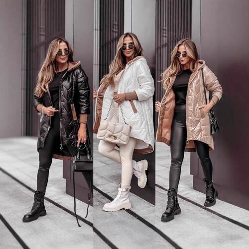 Hooded long sleeved zipper cotton jacket for women
