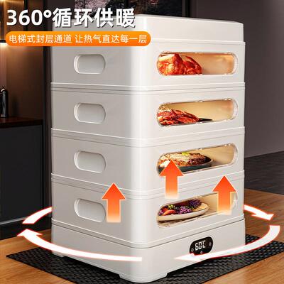 收纳盒保温盖饭菜罩餐桌剩菜冬季电加热家用防尘透明多层食物菜箱