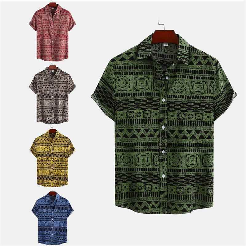 202 new oversized men's short sleeved floral shirt