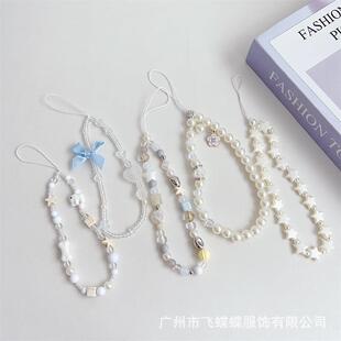 飞蝶蝶饰品日韩ins米白系星星混搭珠珠链挂饰ccd相机挂绳防丢防摔