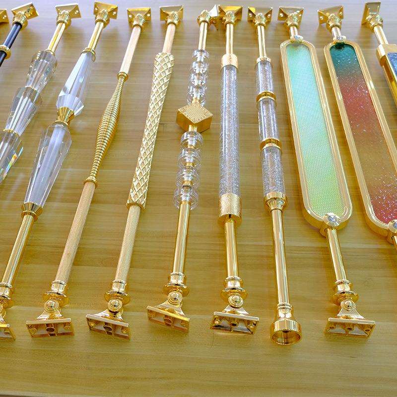 轻奢铝镁合金立柱扶手豪华别墅电镀楼梯扶手别墅室内现代简约