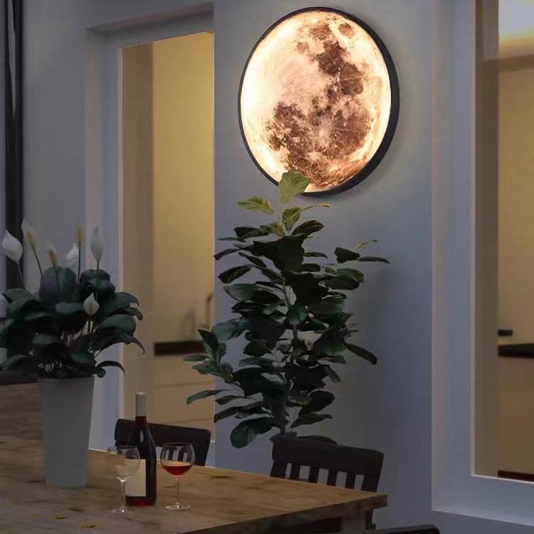 户外防水月亮壁灯创意灯室外别墅景观灯新中式庭院花园过道门前灯