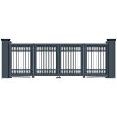 电动折叠门庭院别墅自动门双开门铝合金高端院子悬浮电动大门