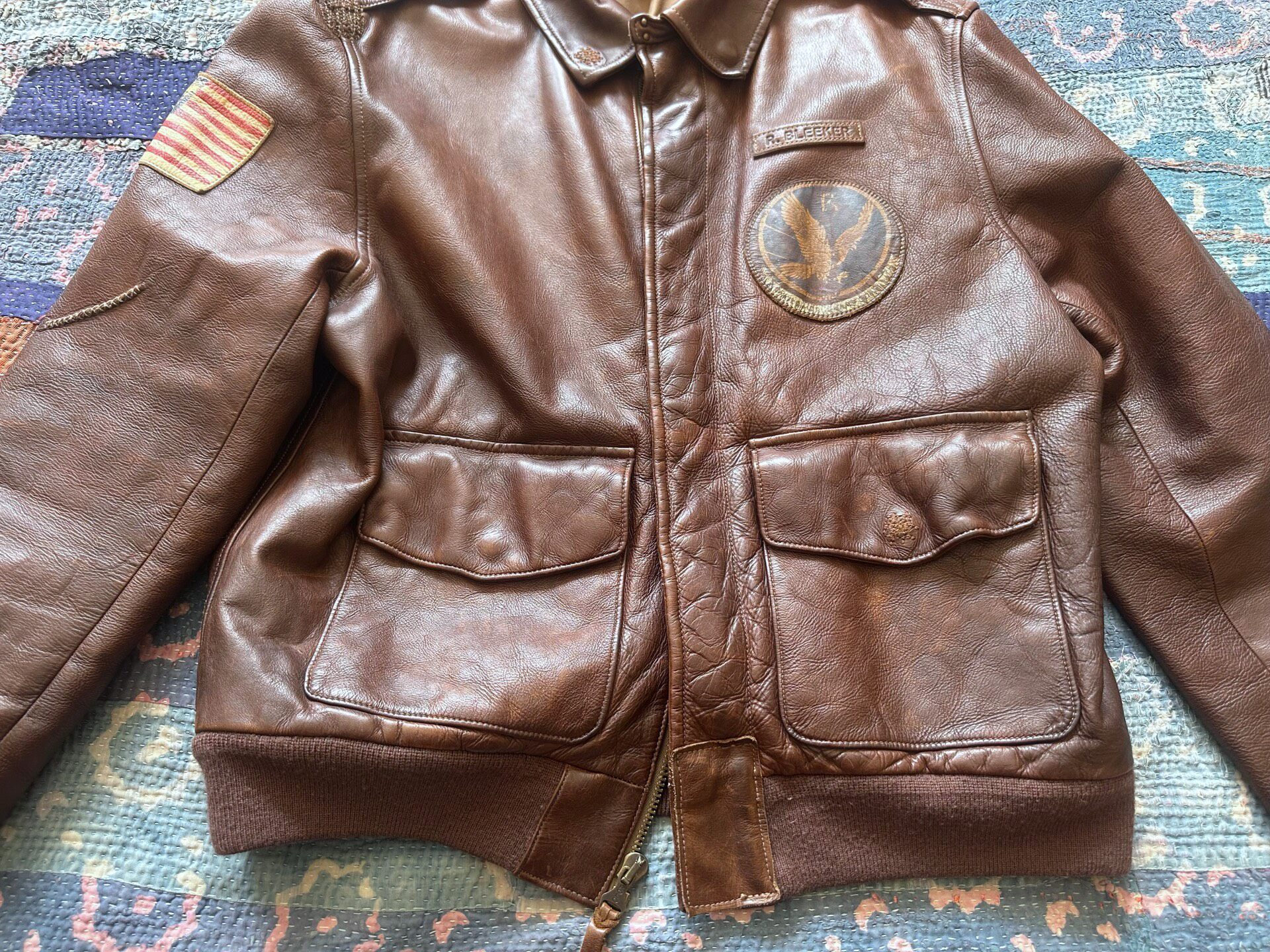 Polo Ralph Lauren A2 Brown Leather Jacket — back