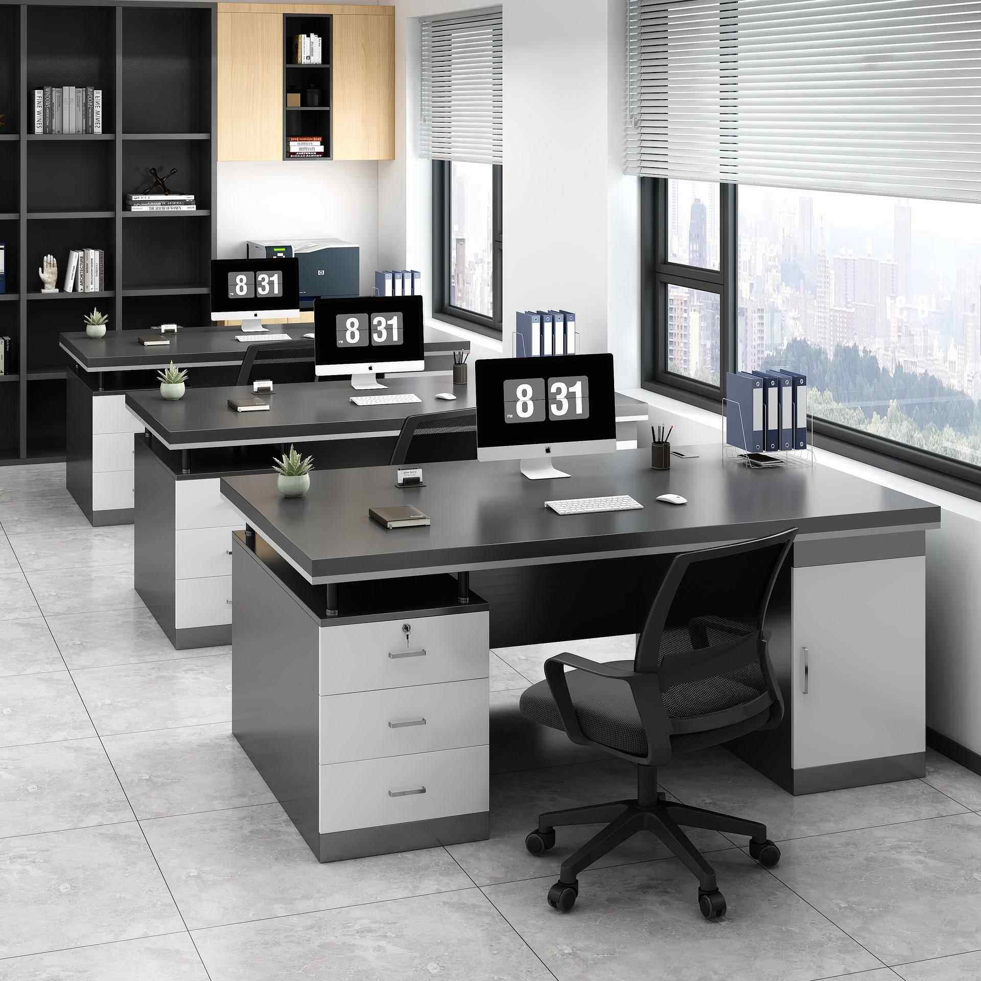 办公桌台式电脑桌简约现代桌椅组合办公室多人带抽屉职员桌员工位