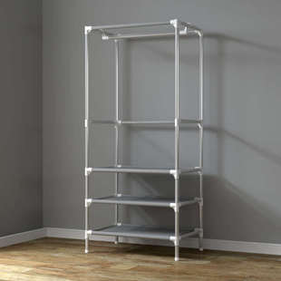 批发简易衣柜现代简约卧室收纳单人经济布艺衣橱19mm钢管75CM