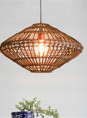 东南亚店AL-64061藤编织单头复艺术吊灯创意个性古阳台厅饭吧台餐