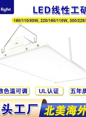 LED工矿灯美仓DLC&UL认证全发光线性灯面板灯防眩天棚灯高棚灯