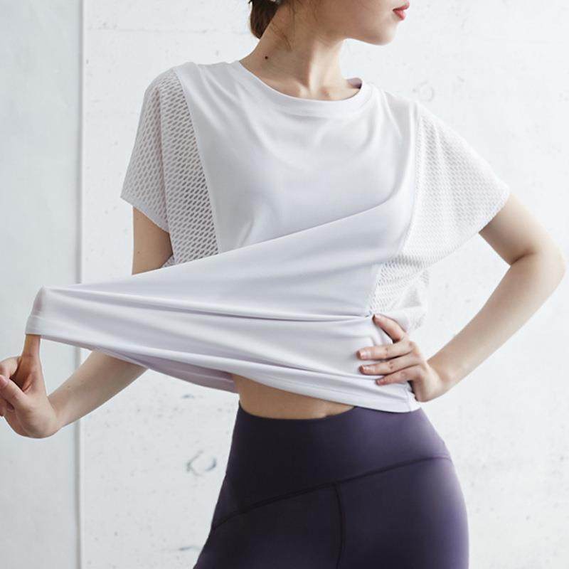 Yoga Clothes Women Sports Short Sleeve T-shirts Breathable