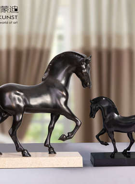 阿斯蒙迪达芬奇Da Vinci马青铜雕塑艺术品马摆件欧式收藏艺术品