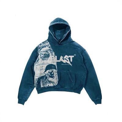 Graphic Letter Print Zipper Knit Hoodie Casual Fitted Long