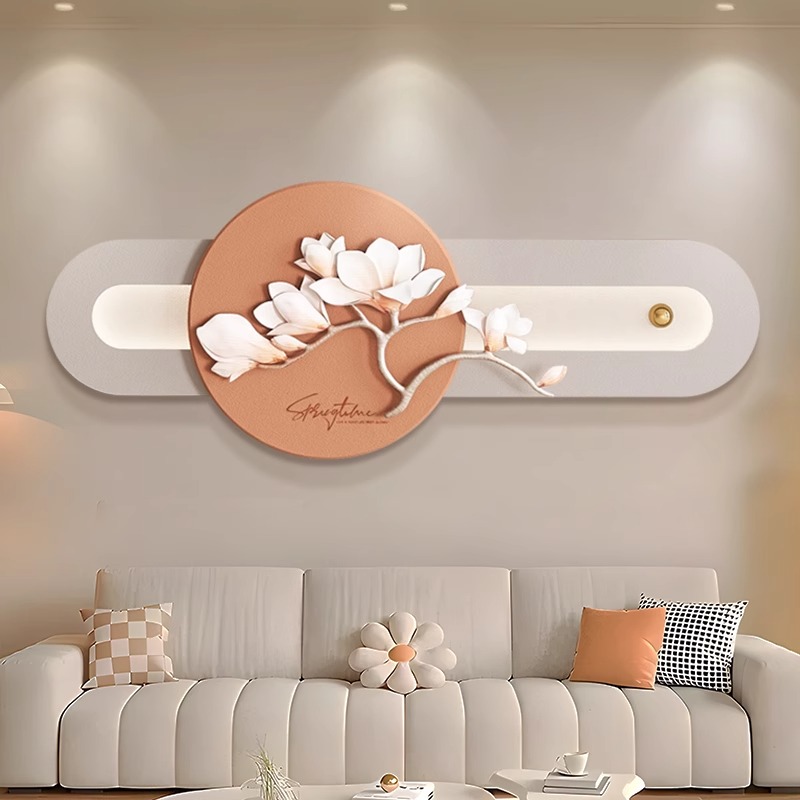 轻奢立体浮雕客厅装饰画卧室床头灯光壁画简约现代沙发背景墙挂画图片