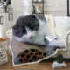 盖数码 猫咪印花欧美腿印花个性 午休风3d 新款 毯子办公室可爱毯子