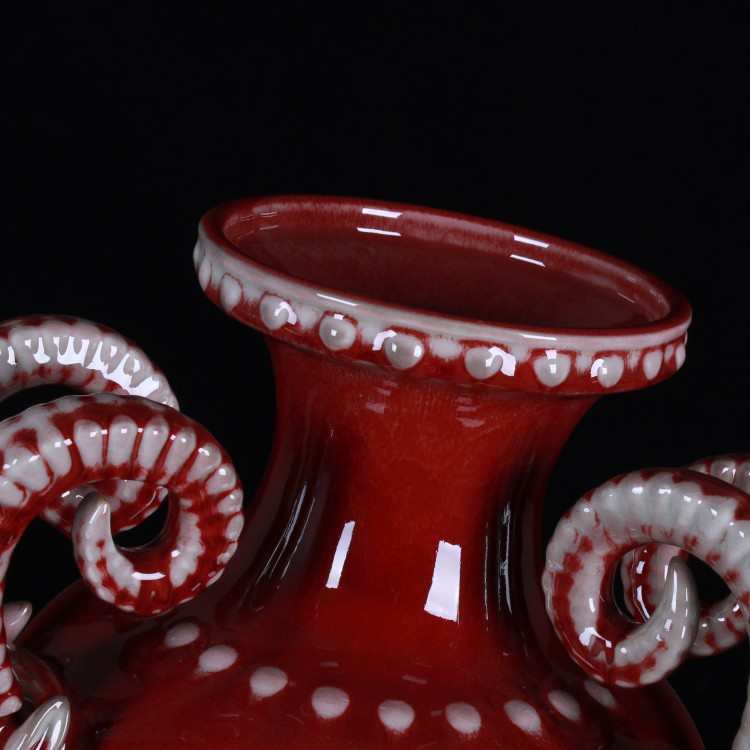 新中式摆件钧瓷三阳开泰花瓶招财开运花器家居客厅陶瓷装饰工艺品