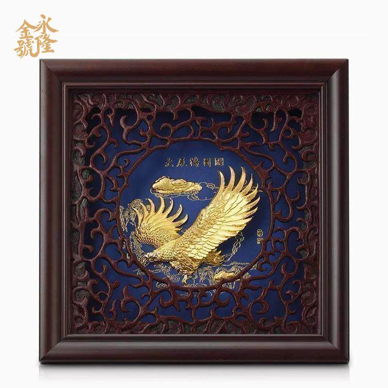 大展鸿图立体金箔画现代画客厅装饰画壁画墙画创意家居摆件