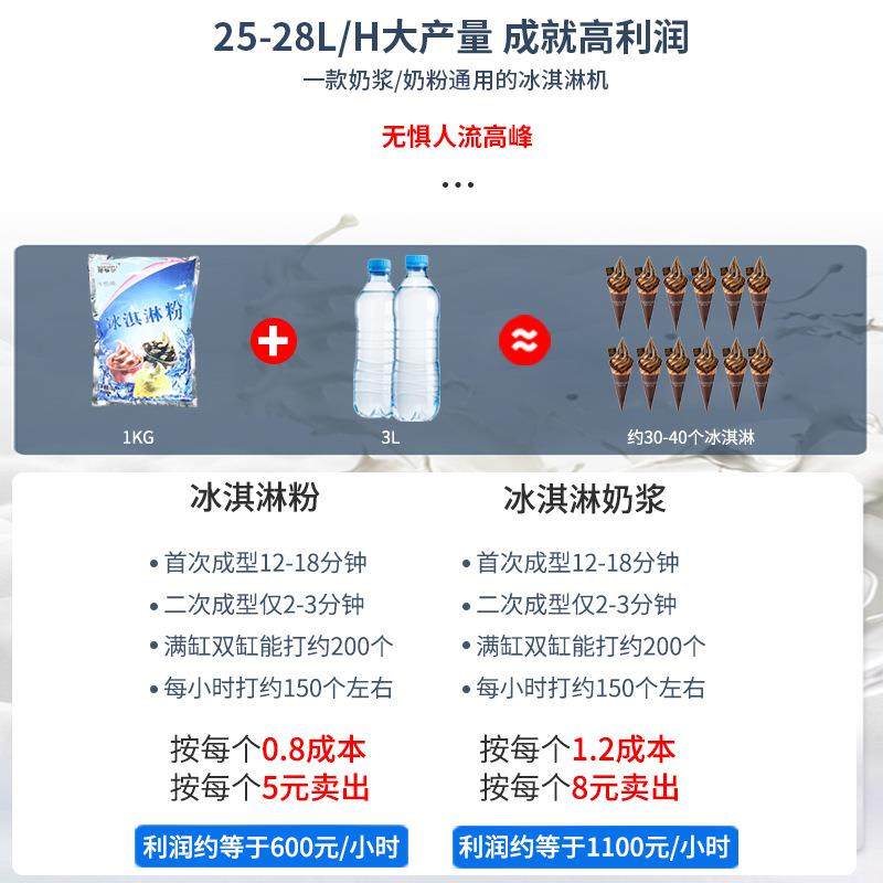麦康冰激凌机商用台式立式雪糕机全自动甜筒机家用软冰淇淋机